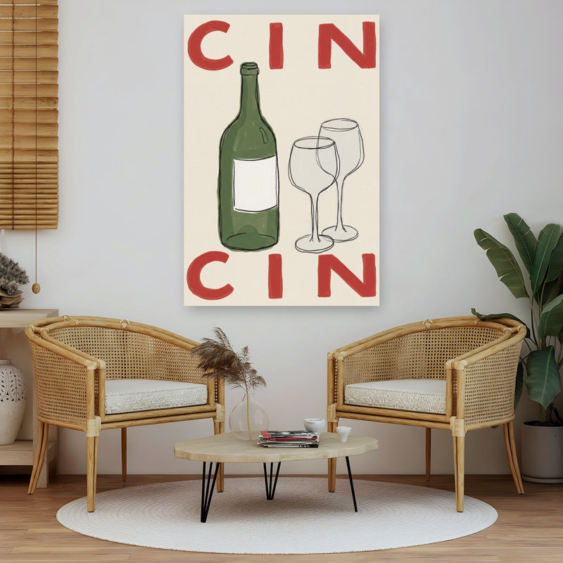 Reproduction d'art contemporain Cin Cin Wine Toast, 60" H x 40" W