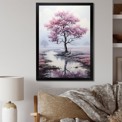 «Pink Tree Silent Whispers» - décoration murale florale