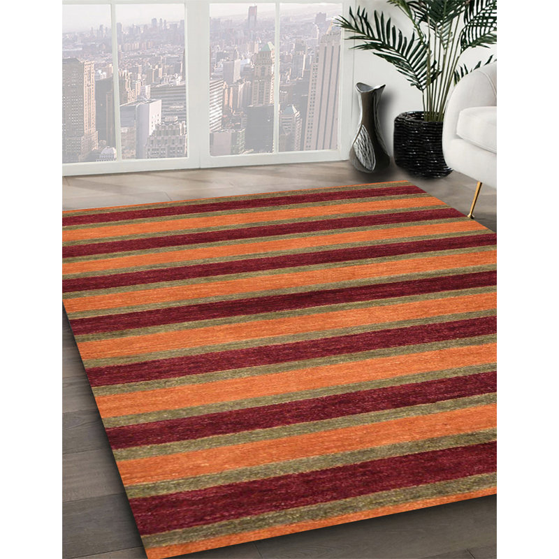 Tapis abstrait à motif abstrait moderne, Rectangle 5 pi x 8 pi