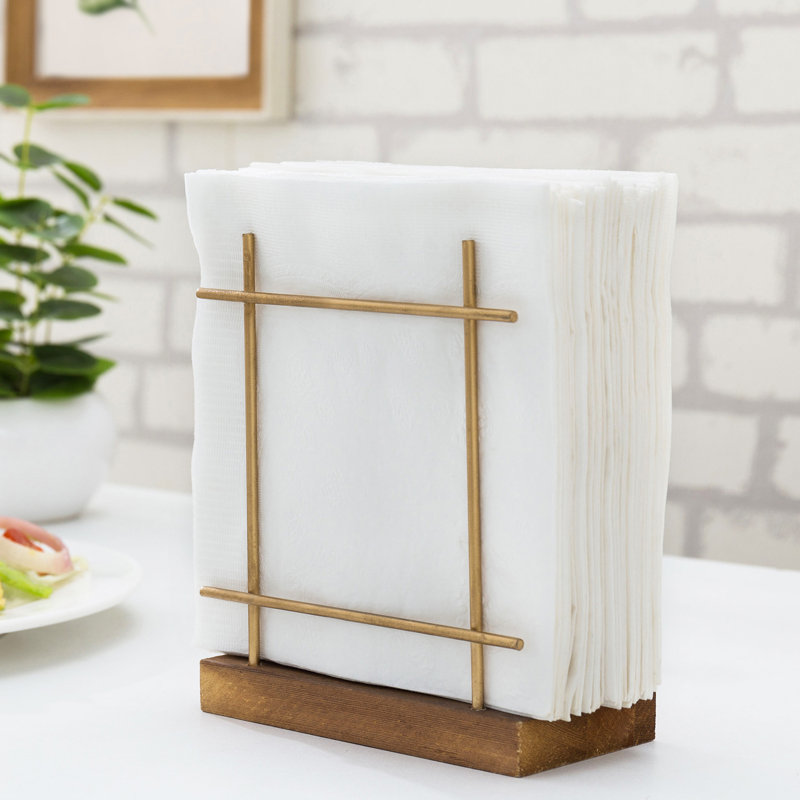Porte-serviettes en métal et bois