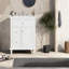 Meuble-lavabo compact avec lavabo, bois massif et bois aggloméré