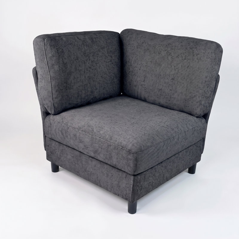 Siège de coin simple pour canapé modulaire en L, Dark Grey