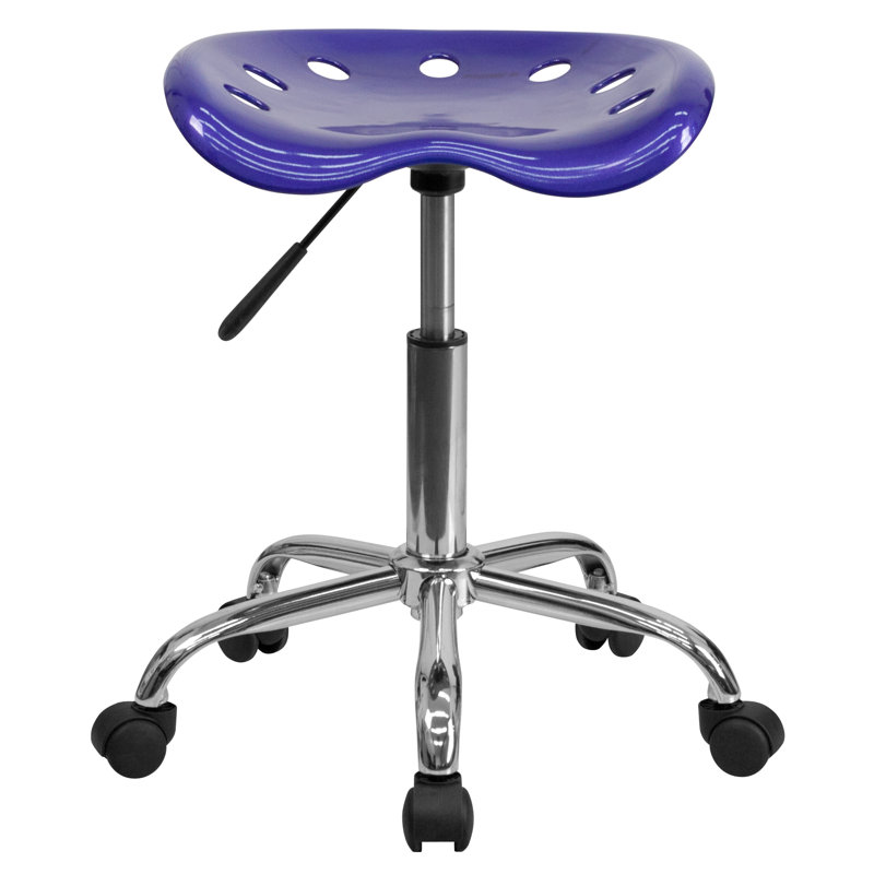 Adjustable Height Active Stool with Removable Casters/Wheels, Deep Blue