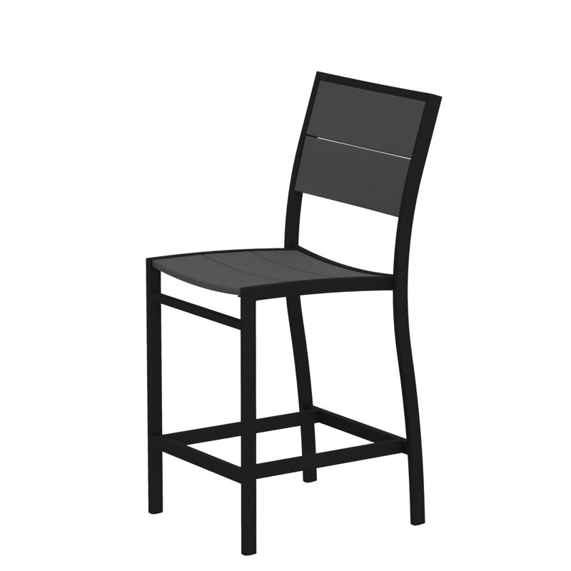 Chaise d'appoint POLYWOOD Surf City, Noir texturé / Pierre angulaire