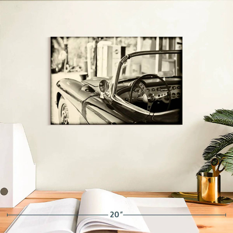 Mehar Classic Car Sepia, 8" H x 12" W