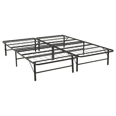Cadre de lit pliant en acier Kramer California King, plateforme, sans sommier, noir