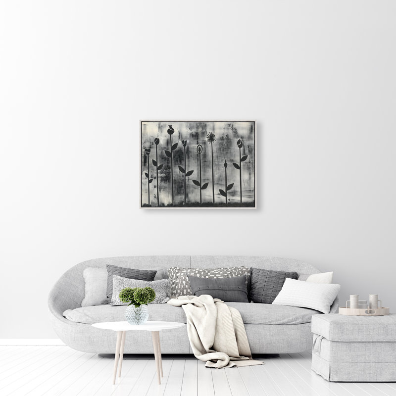 «In the Dark» par Victor Ryan, peinture sur toile à cadre flottant, H 37,75 po x l 49,75 po, Couche de verre