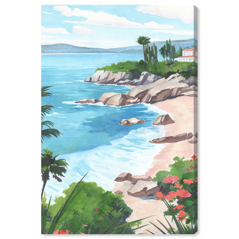 «A Beautiful Day Canvas Vibrant Coastal Wall Art» par Art Remedy, Toile tendue, H 15 po x l 10 po