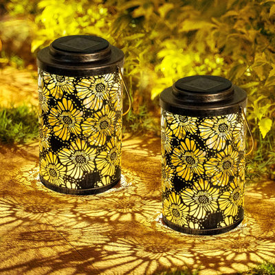 2 PCS Solar Powered Integrated LED Outdoor Lantern