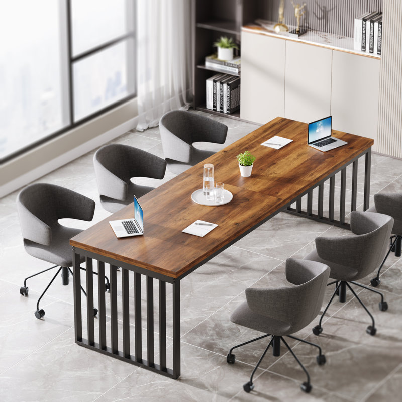 78.74 Inch Extra Long Conference Table (Chairs not included), Brown