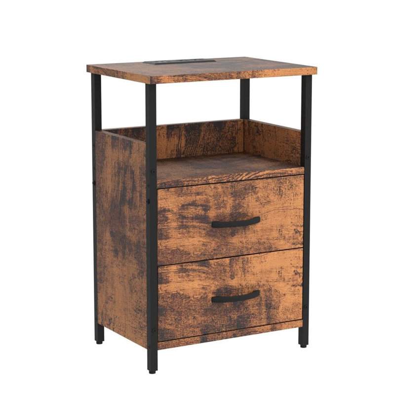 End Table with Charging Station, Vintage