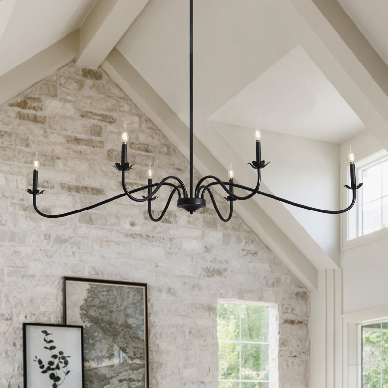 6-light Dimmable Tradition Candle Chandelier  