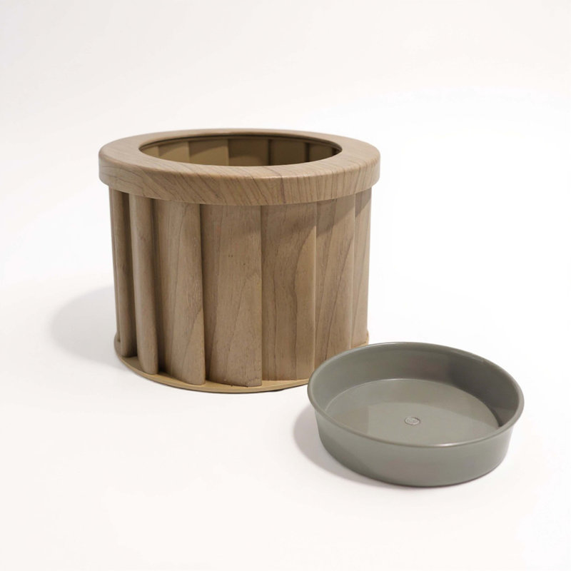 Round Strata Planter SM Brown, Ash Brown, 5.13" H x 6.25" W x 6.25" D