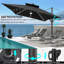 153' X 116' Rectangular Outdoor Solar Led Cantilever Patio Umbrella, Base Included-1842385453