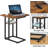 Foldable End Table C Shaped Side Table with Storage Shelf-1746014653