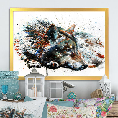Loup, animaux sauvages - reproduction de cadre flottant sur toile
