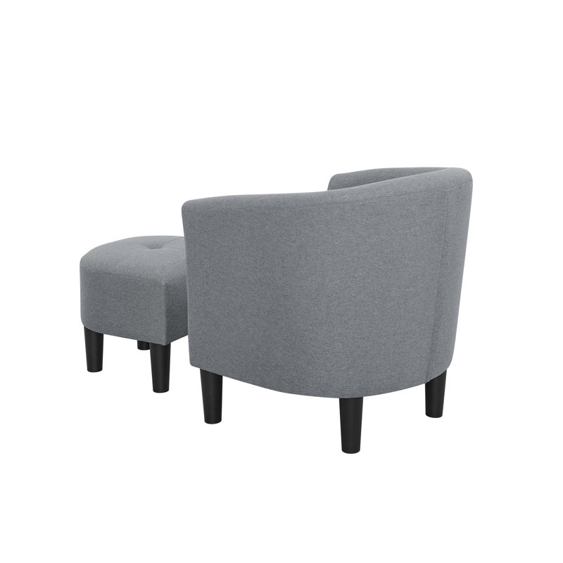 Moss 25.5" Wide Polyester Barrel Chair and Ottoman