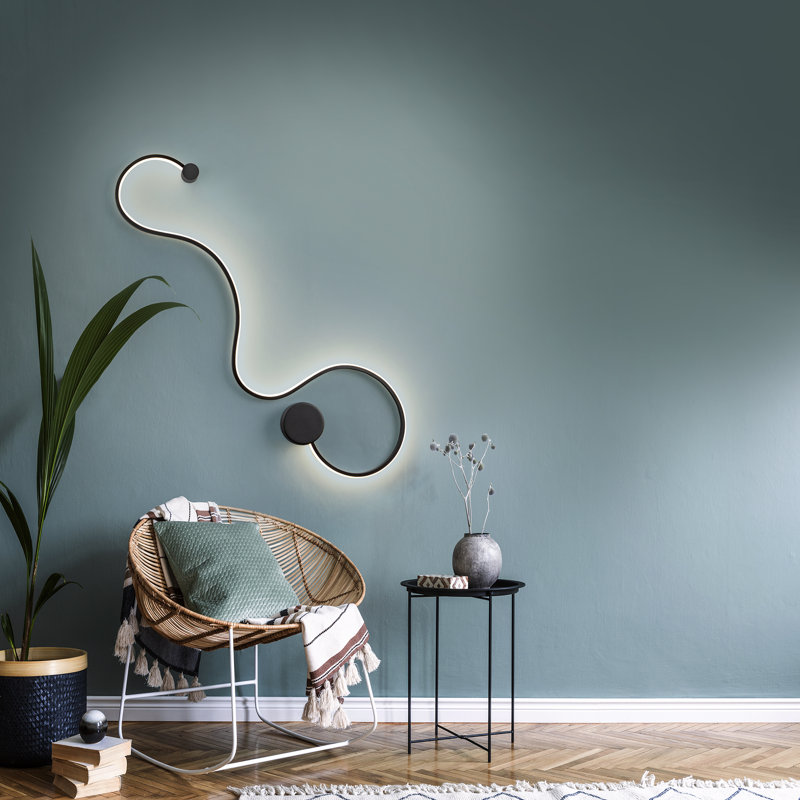 Nghiem LED Flush Mounted Sconce, Black