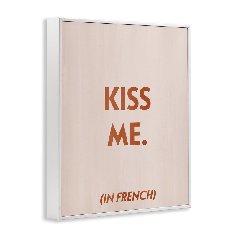 «Kiss Me In French» par Grace Popp, Estampe numérique encadrée blanc bord de mer, H 14 po x l 11 po