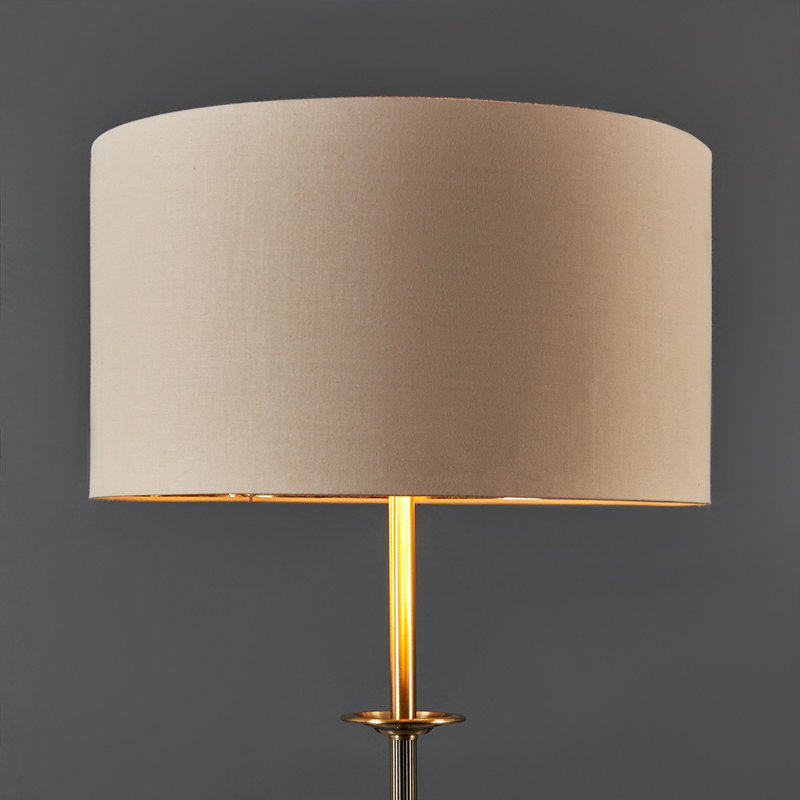 Roupen 144cm Traditional Floor Lamp, Antique Brass, Beige/Bronze