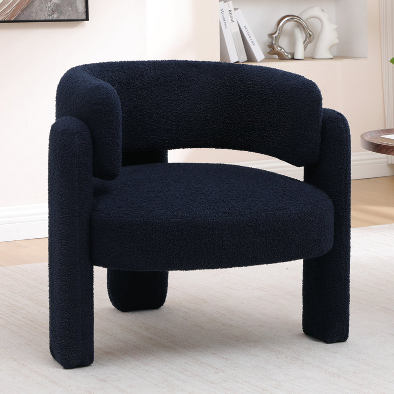 Fauteuil d'appoint demi-tonneau 31,5 po, bleu