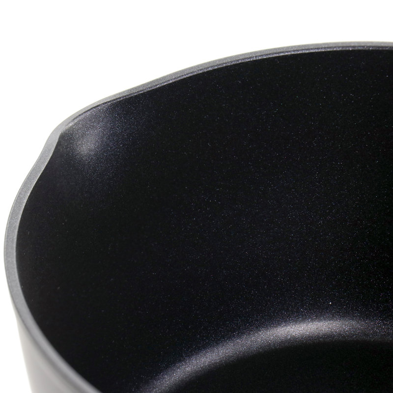 2.6 Quart Aluminum Nonstick Saucepan in Black