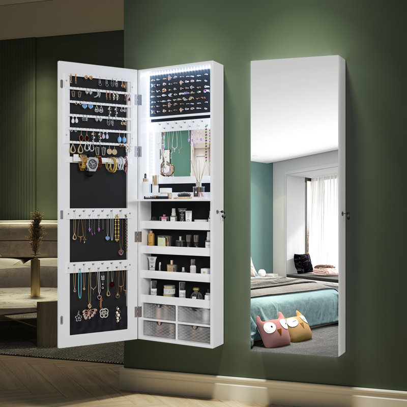 Latitude Run Jewelry Armoire with Mirror