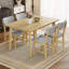 Ensemble de salle à manger 5 pièces Rustic - 1 table en bois massif + 4 chaises rembourrées-2084209273