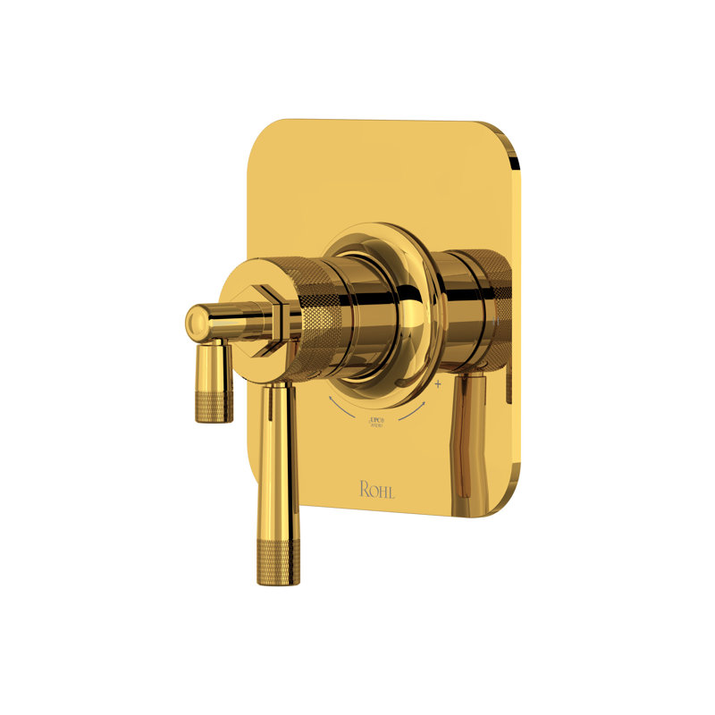 Graceline 1/2" Therm & Pressure Balance Trim With 2 Functions TMB44W1L, Unlacquered Brass