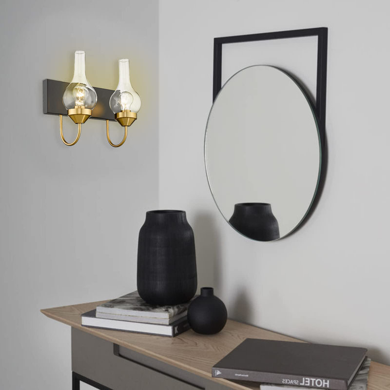 Éclairage noir pour salle de bain, Doré