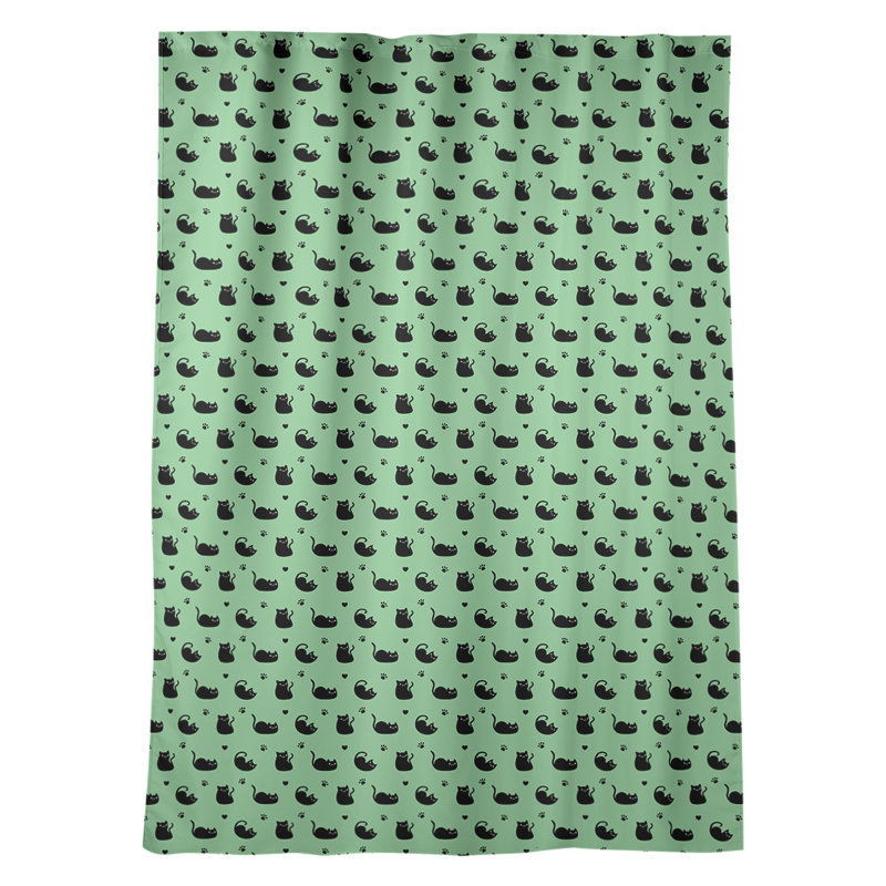 Panneau de rideau simple occultant et isolant avec passe-tringle pour fenêtre pour chat Avicia, vert