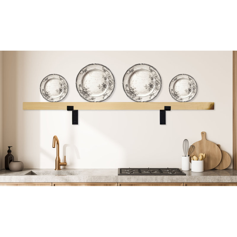 Rayne Plate Display Shelves, Natural, 48 x 3 x 2