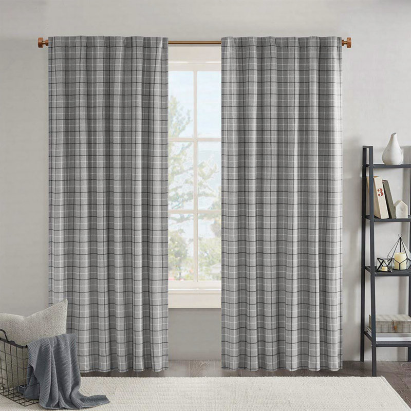 Desanka Polyester Room Darkening Curtain Only One Piece Panel, 50" W x 95" L, Gray