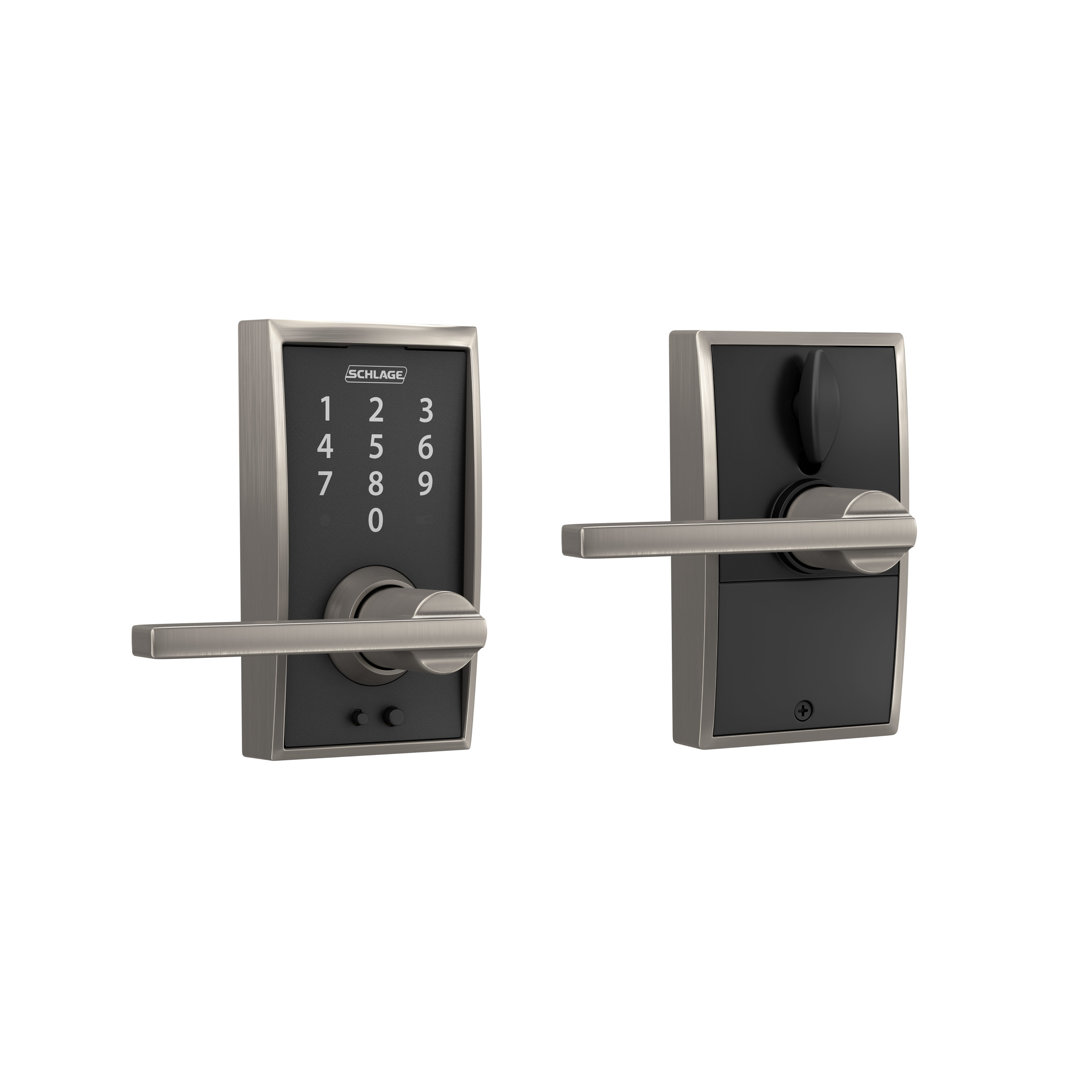 Schlage Satin Nickel Steel Touchscreen Keyless Door Lever Schlage