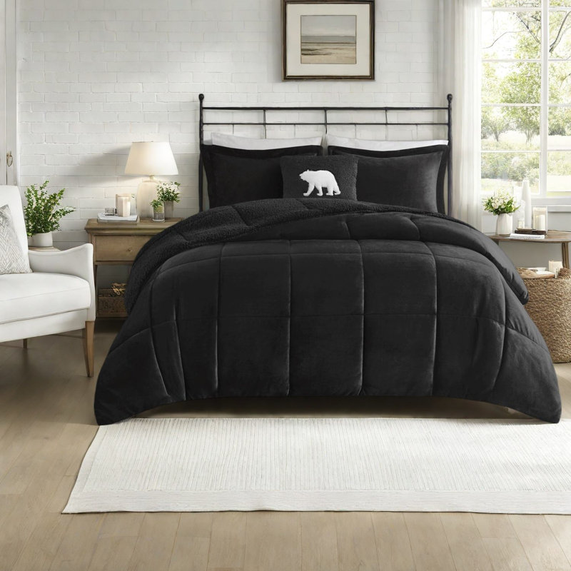 Ensembles de literie confortables en peluche à Sherpa, double / grand avec un style réversible confortable
