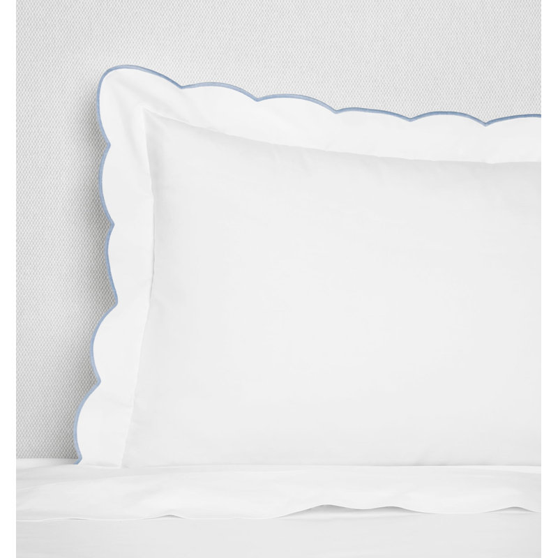 Limana Cotton Pillow Sham, White/Sea, Boudoir