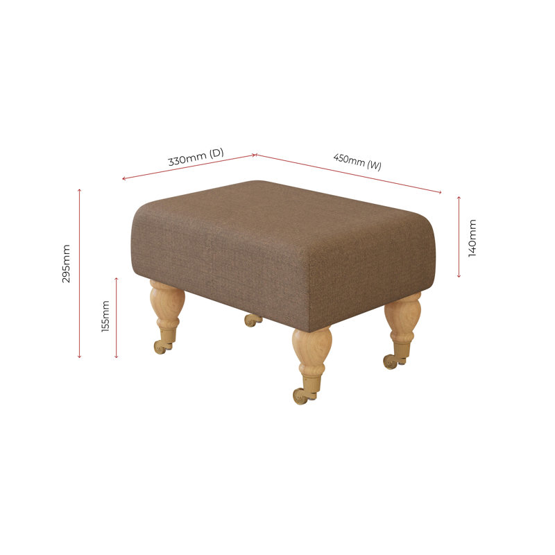 Autryville Wood Caster Leg - Plush, Poz, Natural, Mocha Brown