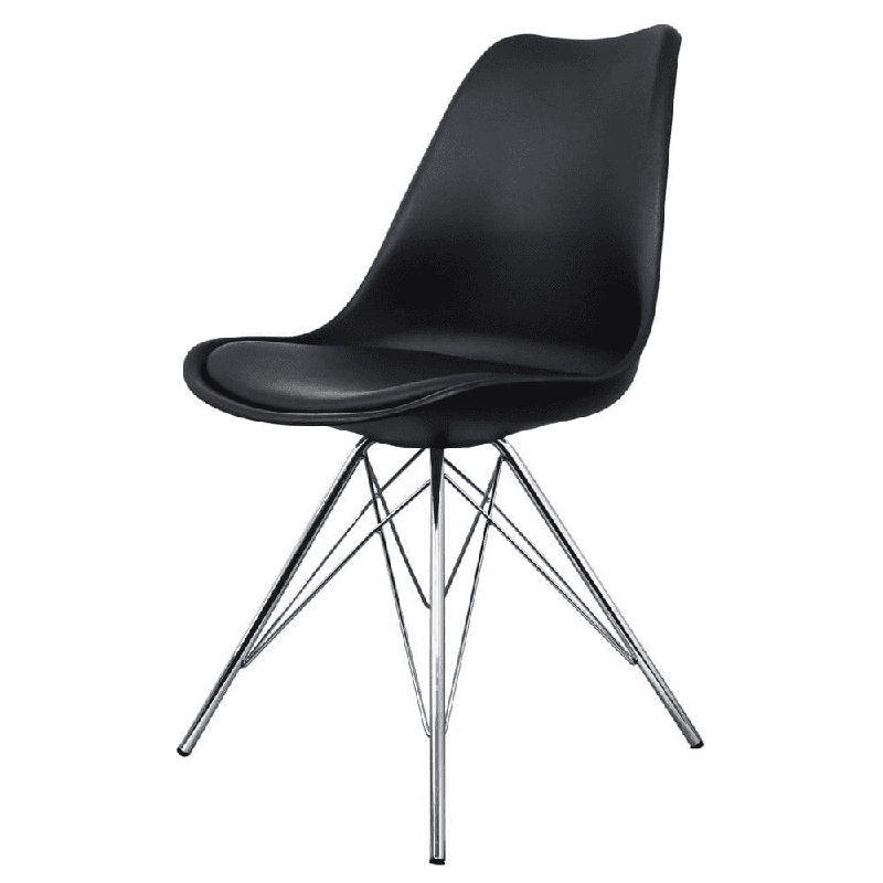 Topeka 45cm H Upholstered Side Chair, Black
