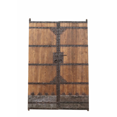 Vintage Chinese Stained Wood Bi-Fold ...