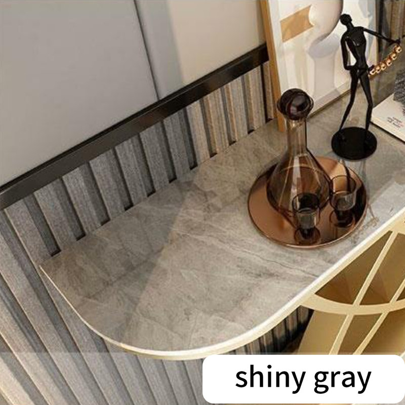 Console Table, 31.5" H x 47.2" W x 11.8" D, Shiny Gray/Black