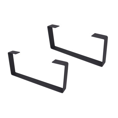 2 pieds de table basse de 12 po x 12 po, pieds de table en acier robuste en forme de U, style campagnard, pieds d'armoire, pieds de canapé, pieds de repose-pieds, pieds de bricolage, noir