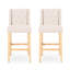 Tabouret de comptoir contemporain à oreilles capitonné 31 po, ensemble de 2, naturel