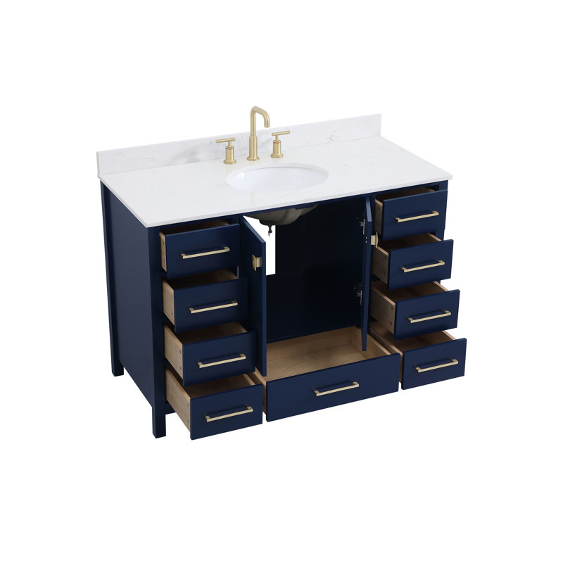 Ensemble de meuble-lavabo simple 48 po Irene, Bleu
