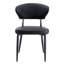 4 chaises de salle à manger noires - Support de dossier ergonomique incurvé en cuir PU
