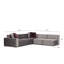 Canapé d'angle luxueux avec structure en bois de hêtre, 118,1 po x 108,7 po x 29,9 po | Tissu 100% polyester, nettoyage à sec | Coussins de dossier en mousse et en silicone gris doux | Comprend 4 coussins décoratifs | Design élégant pour les salons modernes-517867672
