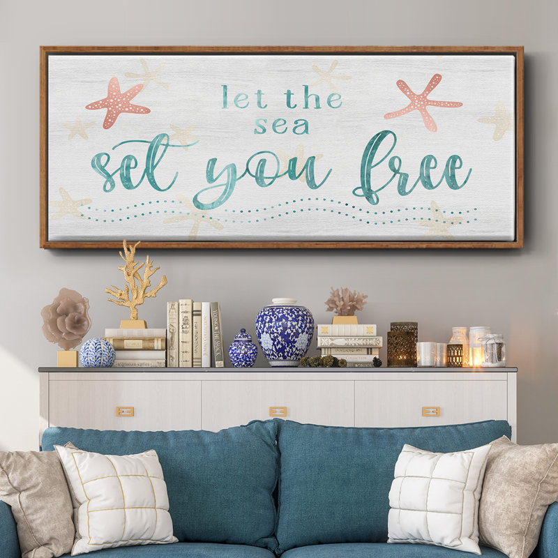 Sea Free - Toile encadrée, H 12 po x l 30 po