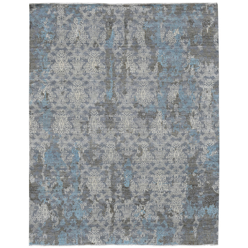 Pearl Oriental Area Rug in Gray, Rectangle 8' x 10'