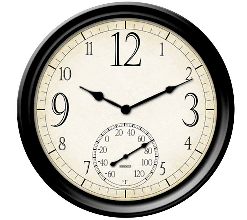 Horloge extérieure et thermomètre