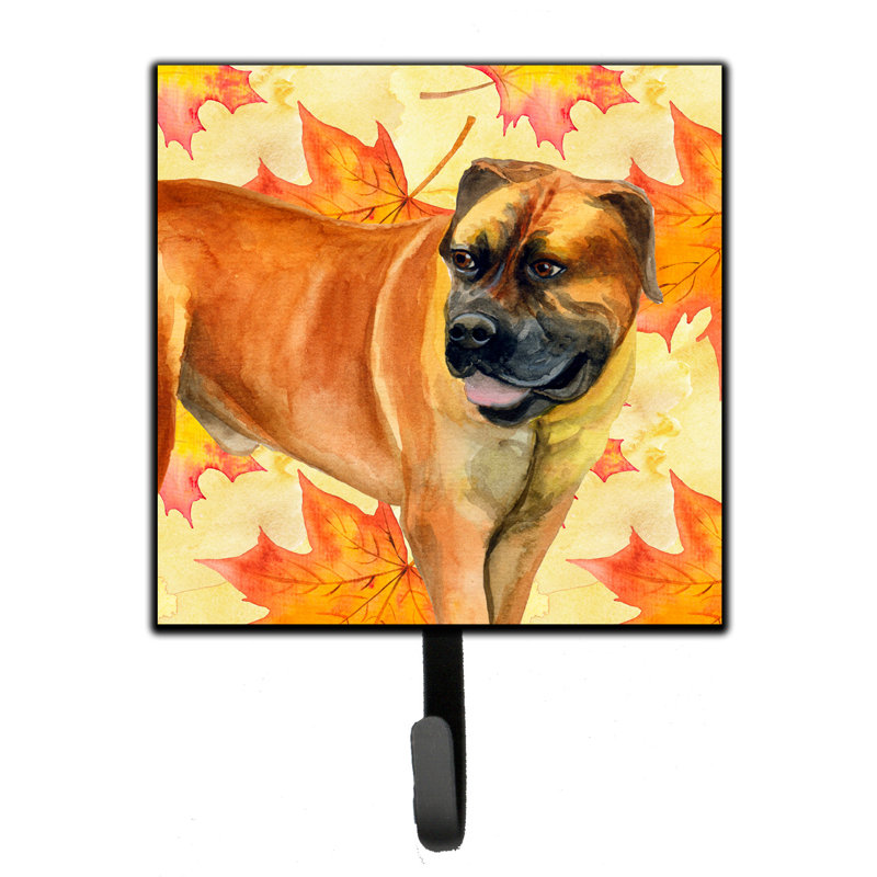 Eliane Metal Wall Organizer with Key Hooks, Boerboel Mastiff, Red/Blue/Dark Grey