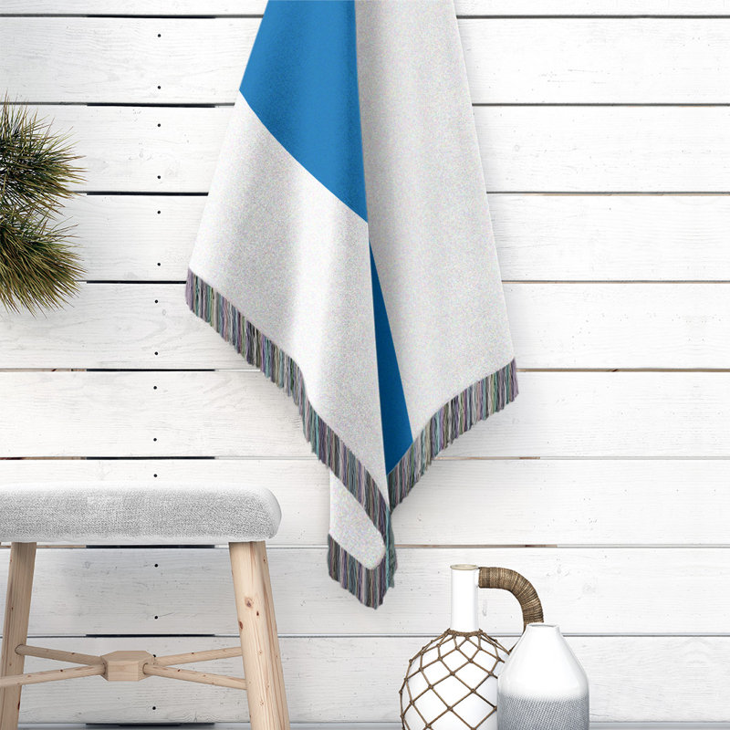 Couverture en coton basket Golden State, Blanc doré / bleu royal, l 50 po x L 60 po